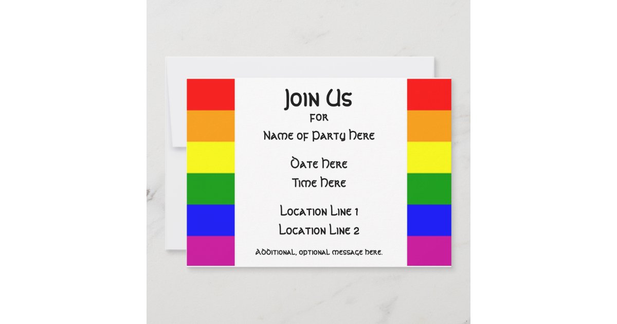 Lgbt Pride Party Invitation 1 Zazzle