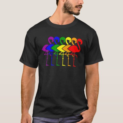 LGBT Pride Pink Flamingo Lesbian Gay Support Equal T_Shirt