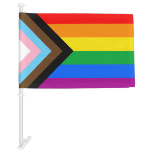 LGBT PRIDE (Progress Pride) Car Flag