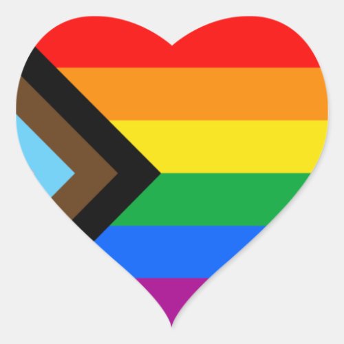 LGBT PRIDE Progress Pride Heart Sticker