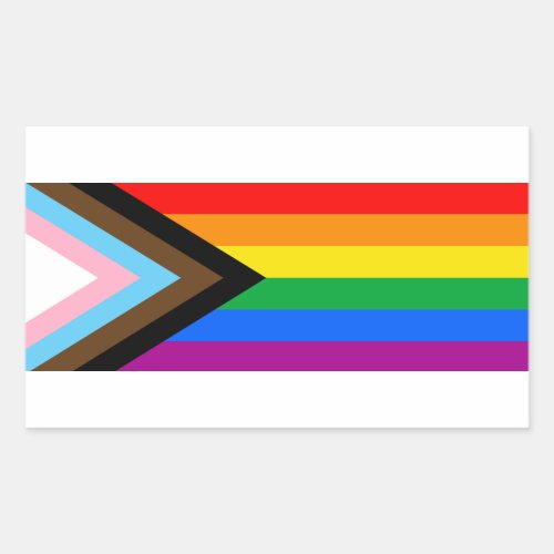 LGBT PRIDE (Progress Pride) Rectangular Sticker LGBT PRIDE (Progress Pride) Rectangular Sticker