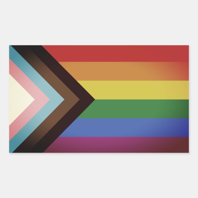 LGBT PRIDE (Progress Pride) Rectangular Sticker (Front)