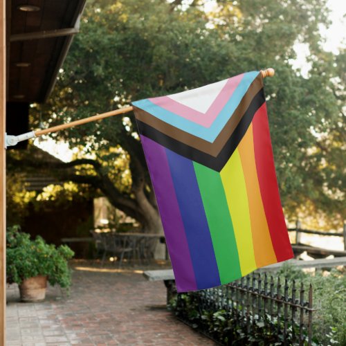 LGBT PRIDE Progress Pride  USA House Flag