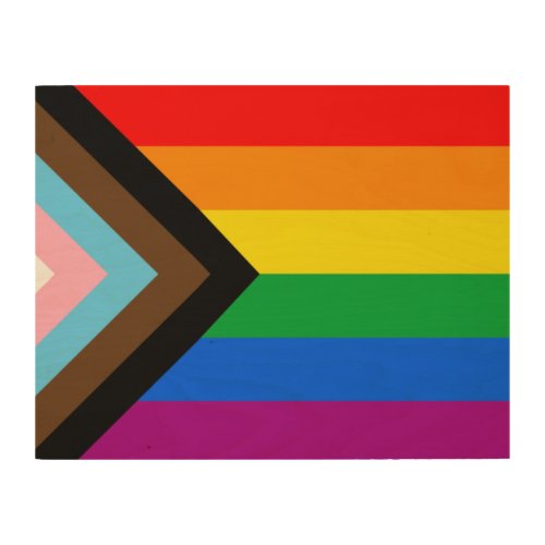 LGBT PRIDE Progress Pride Wood Wall Art