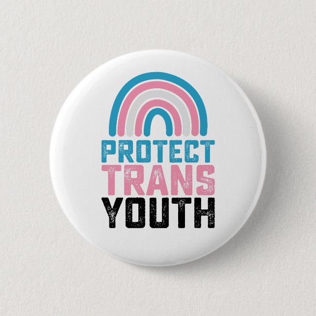 LGBT Pride Protect Trans Transgender Youth Kids Button (Front)