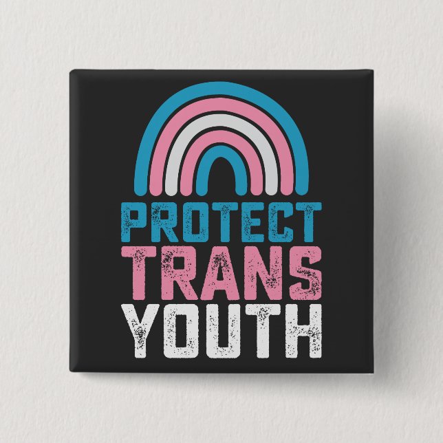 LGBT Pride Protect Trans Transgender Youth Kids Button (Front)