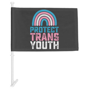 LGBT Pride Protect Trans Transgender Youth Kids Car Flag