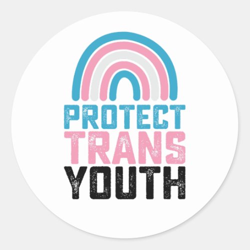 LGBT Pride Protect Trans Transgender Youth Kids Classic Round Sticker