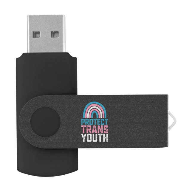 LGBT Pride Protect Trans Transgender Youth Kids Flash Drive (Opened)