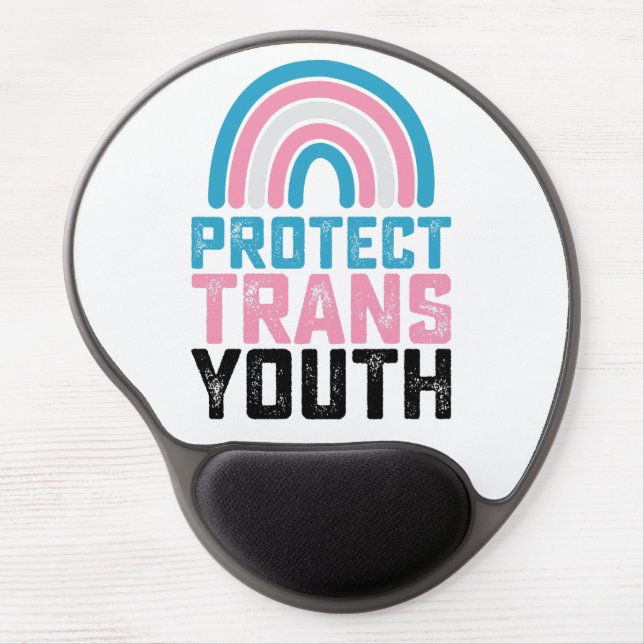 LGBT Pride Protect Trans Transgender Youth Kids Gel Mouse Pad (Front)