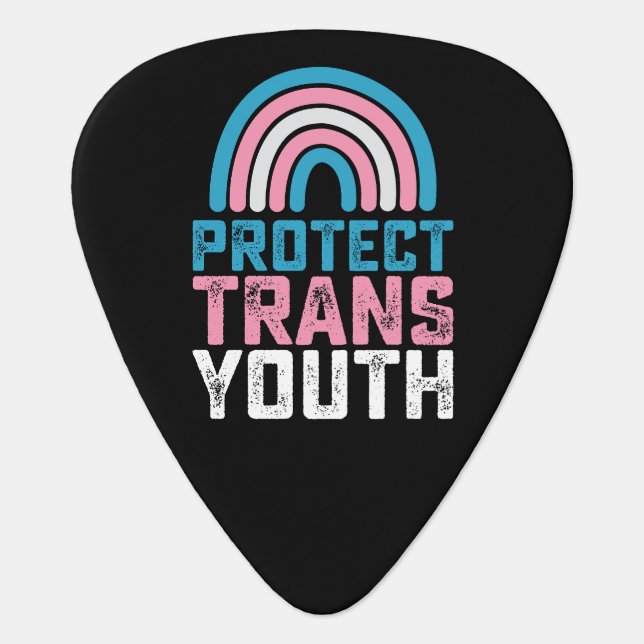 LGBT Pride Protect Trans Transgender Youth Kids Guitar Pick (Front)