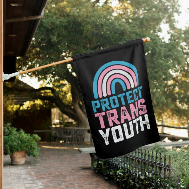 LGBT Pride Protect Trans Transgender Youth Kids House Flag (In SItu)
