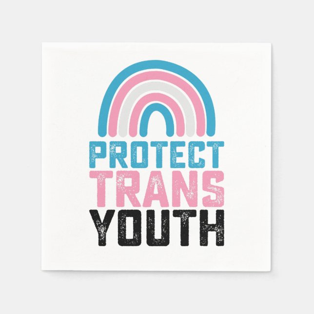 LGBT Pride Protect Trans Transgender Youth Kids Napkins (Front)