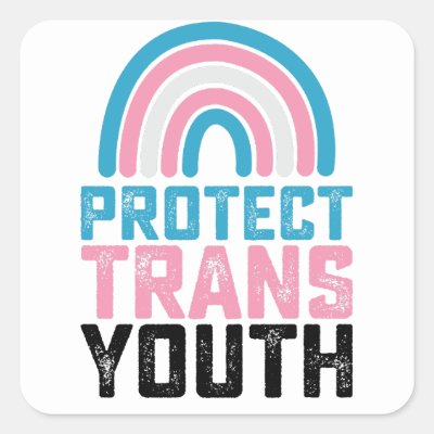 LGBT Pride Protect Trans Transgender Youth Kids Square Sticker