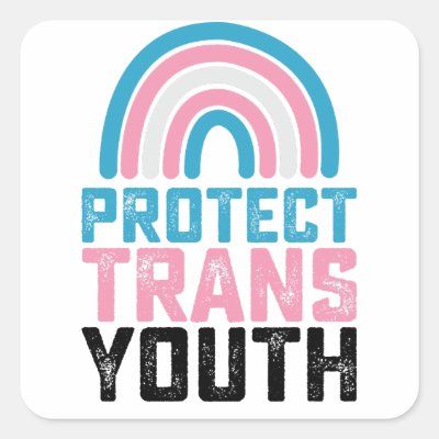 LGBT Pride Protect Trans Transgender Youth Kids Square Sticker