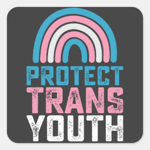 LGBT Pride Protect Trans Transgender Youth Kids Square Sticker