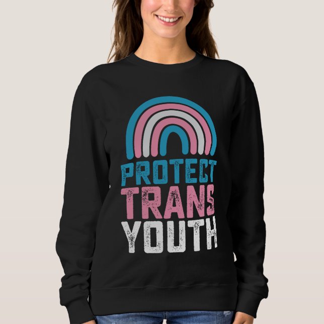 LGBT Pride Protect Trans Transgender Youth Kids Sweatshirt (Front)