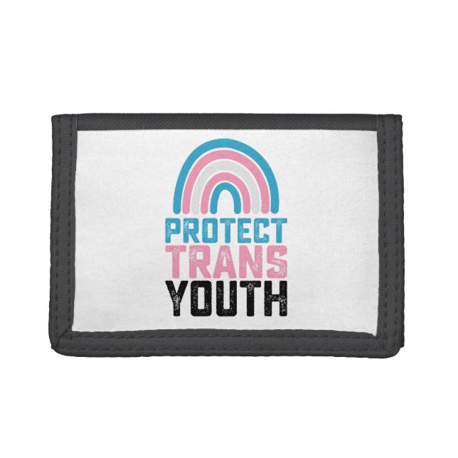 LGBT Pride Protect Trans Transgender Youth Kids Trifold Wallet (Front)