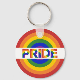 LGBT Pride Rainbow Bullseye Keychain