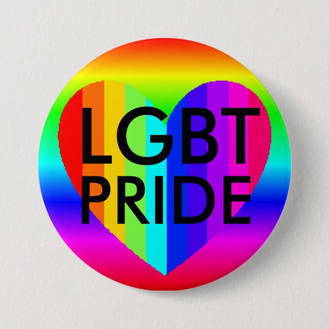 LGBT 'Pride" Rainbow Colors Button (Front)