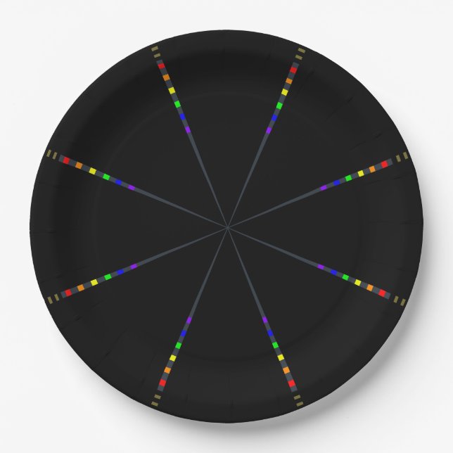 LGBT Pride Rainbow Colors Paper Plates (Front)