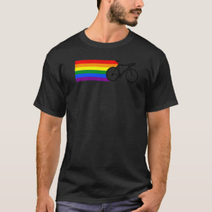 Lgbt Pride Rainbow Cyclist Bicycle Biking Biker Lg T-Shirt