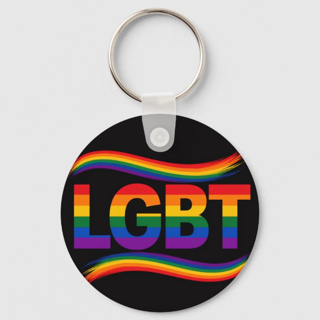 LGBT Pride Rainbow Design Keychain (Front)