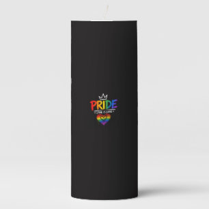 LGBT Pride Rainbow Design Pillar Candle
