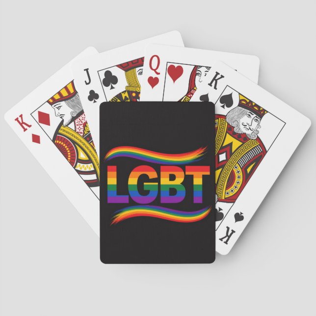 LGBT Pride Rainbow Design Poker Cards (Back)