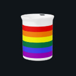 LGBT Pride Rainbow Flag Beverage Pitcher<br><div class="desc">LGBT Pride Rainbow Flag with or without the "Pride" word. These colors represent the gay community. Though we all have pride and the colors look amazing on everything for everyone. After all we are all human and love is love. Contact me if you would like to see this design on...</div>