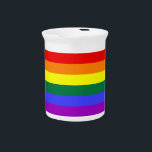 LGBT Pride Rainbow Flag Beverage Pitcher<br><div class="desc">LGBT Pride Rainbow Flag with or without the "Pride" word. These colors represent the gay community. Though we all have pride and the colors look amazing on everything for everyone. After all we are all human and love is love. Contact me if you would like to see this design on...</div>