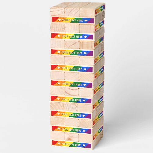 Lgbt Pride Rainbow Flag Colorful Modern Party Fun Topple Tower