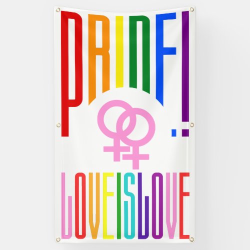 LGBT Pride Rainbow Flag Colors Lesbian Couple Sign