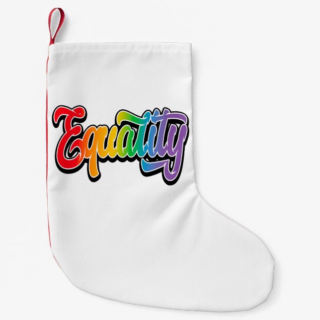 LGBT Pride Rainbow Flag Equality Small Christmas Stocking (Front)