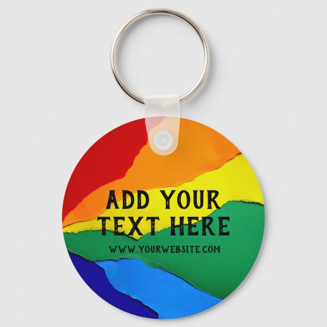 LGBT Pride Rainbow Flag Marketing Keychain (Front)