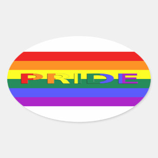 LGBT Pride Rainbow Flag Oval Sticker