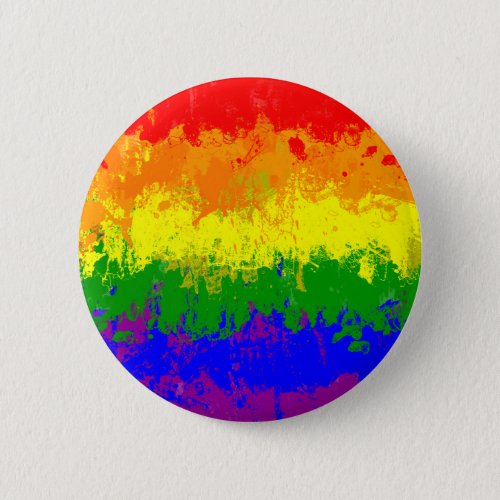 LGBT Pride Rainbow Flag Paint Splatter Button