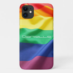 LGBT Pride Rainbow Flag Personalized Name iPhone 11 Case