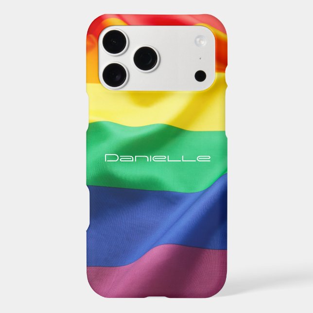 LGBT Pride Rainbow Flag Personalized Name Case-Mate iPhone Case (Back)