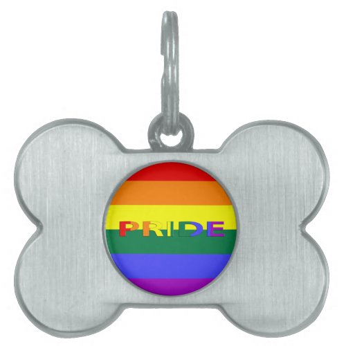 LGBT Pride Rainbow Flag Pet ID Tag