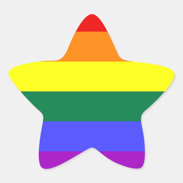LGBT Pride Rainbow Flag Star Sticker (Front)