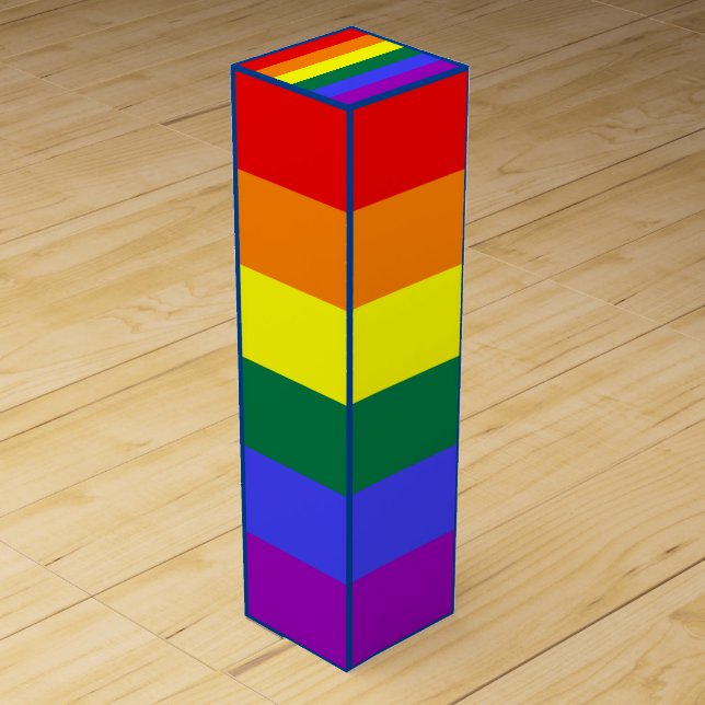 LGBT Pride Rainbow Flag Wine Box (Front)