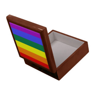 LGBT Pride Rainbow Flag Wooden Jewelry Keepsake Gift Box