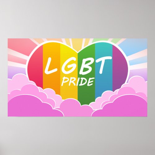LGBT Pride Rainbow Heart Poster
