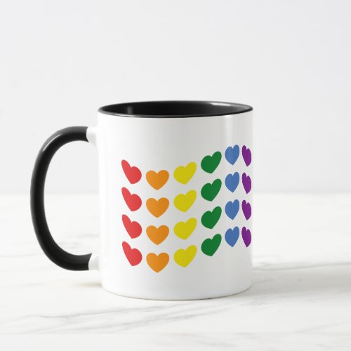 LGBT Pride Rainbow Hearts Mug