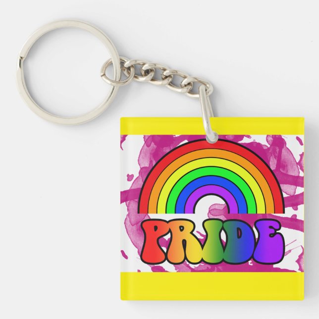 Lgbt Pride Rainbow Keychain (Front)