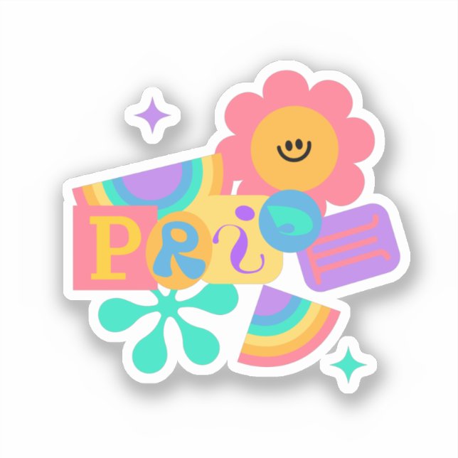 LGBT+pride. Rainbow love. Sunflower love.       Sticker (Front)