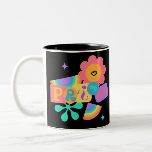 LGBTpride Rainbow love Sunflower love        Two_Tone Coffee Mug