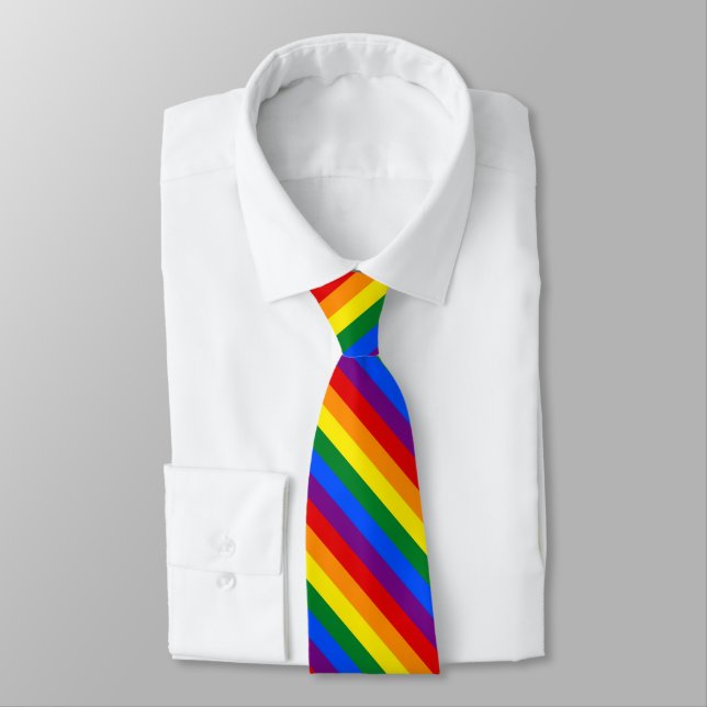 LGBT PRIDE Rainbow Neck Tie (Tied)