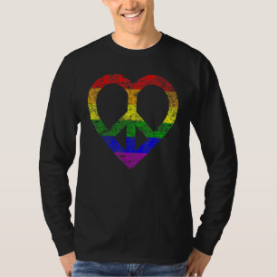 Lgbt Pride Rainbow Peace Lgbtq Support Lesbian Gay T-Shirt